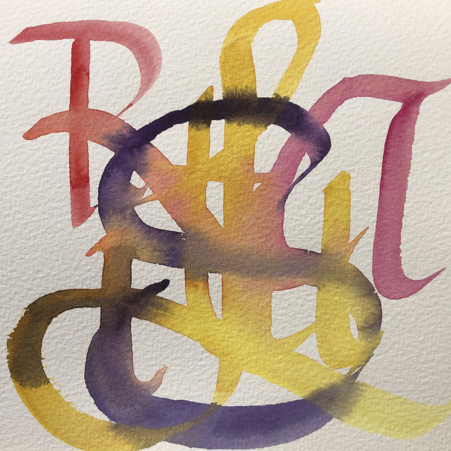 The word Rituals, letters overlapping, in purple, yellow, and pink on an off-white background