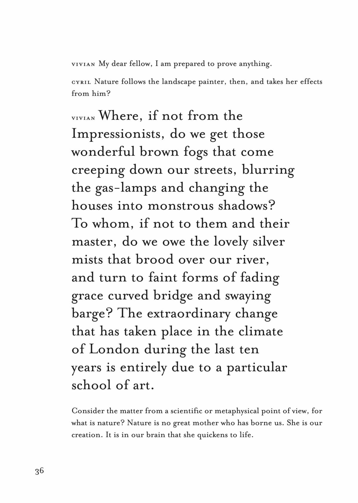 dialogue with selected passages by Vivian in larger type; see excerpt below for full text